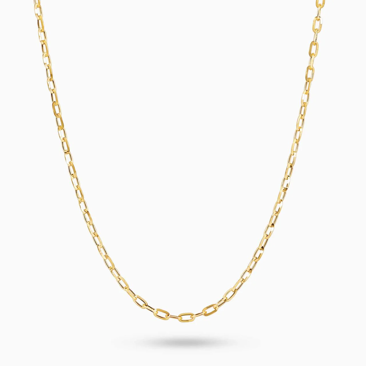 18ct yellow gold 50cm oval link chain with lobster clasp