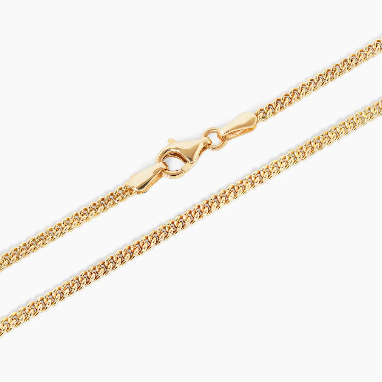 18ct yellow gold 50cm round curb link chain with lobster clasp - Image 3