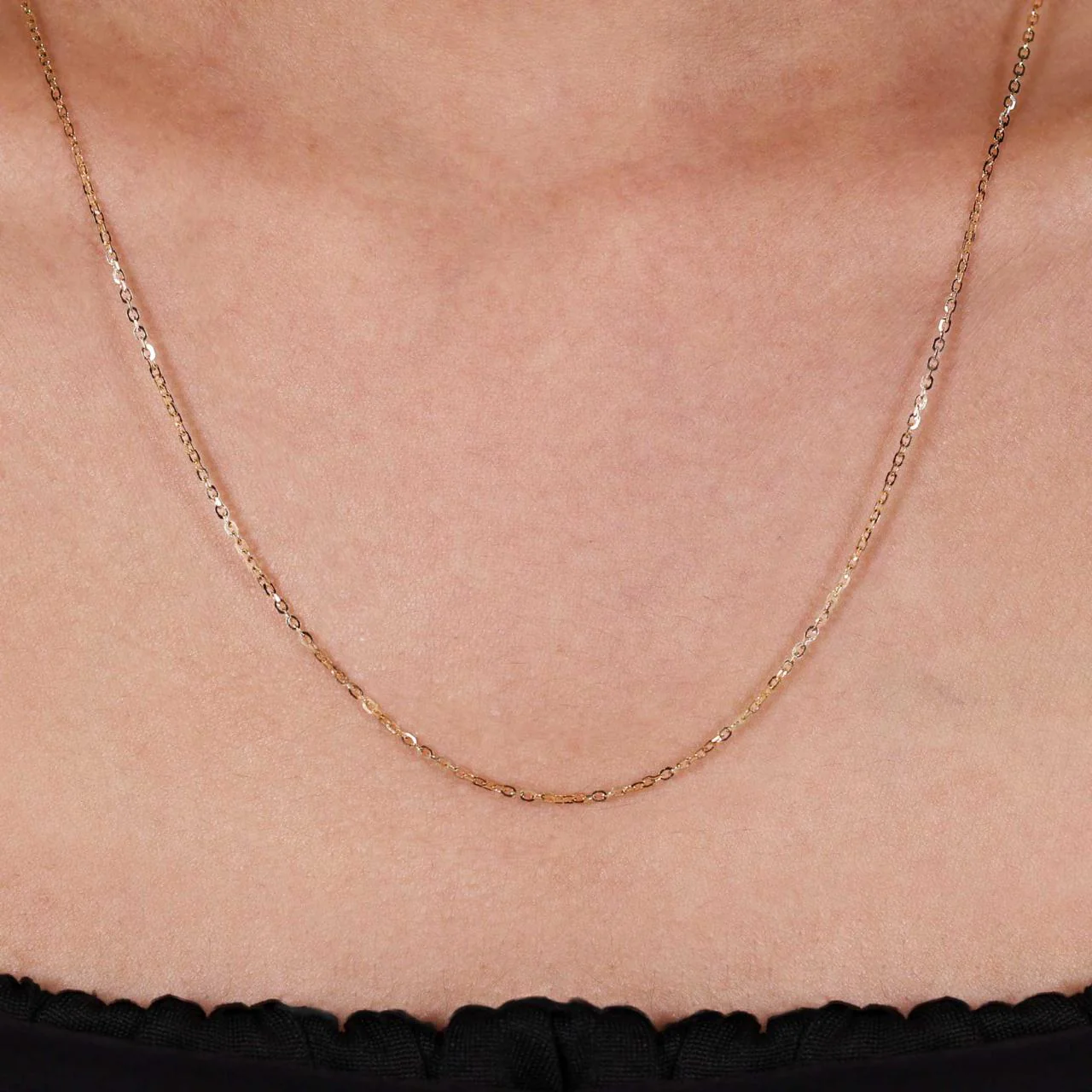 18ct yellow gold 50cm trace chain with spring ring clasp - Image 2