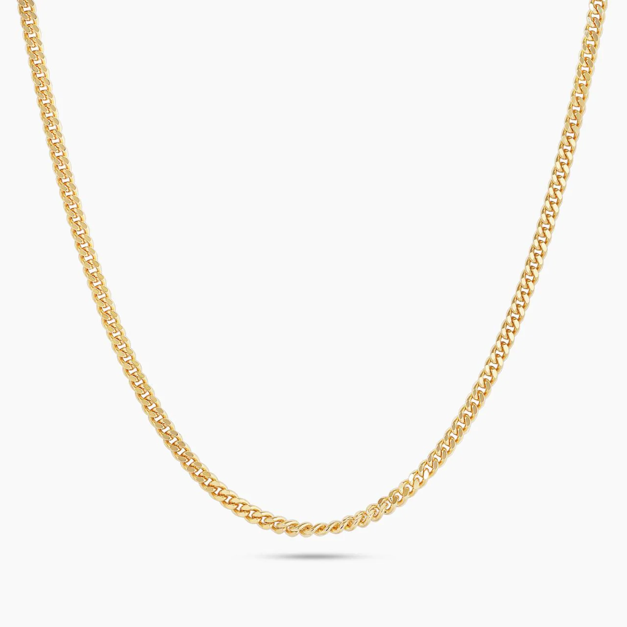 18ct yellow gold 60cm fine flat curb link chain with spring ring clasp