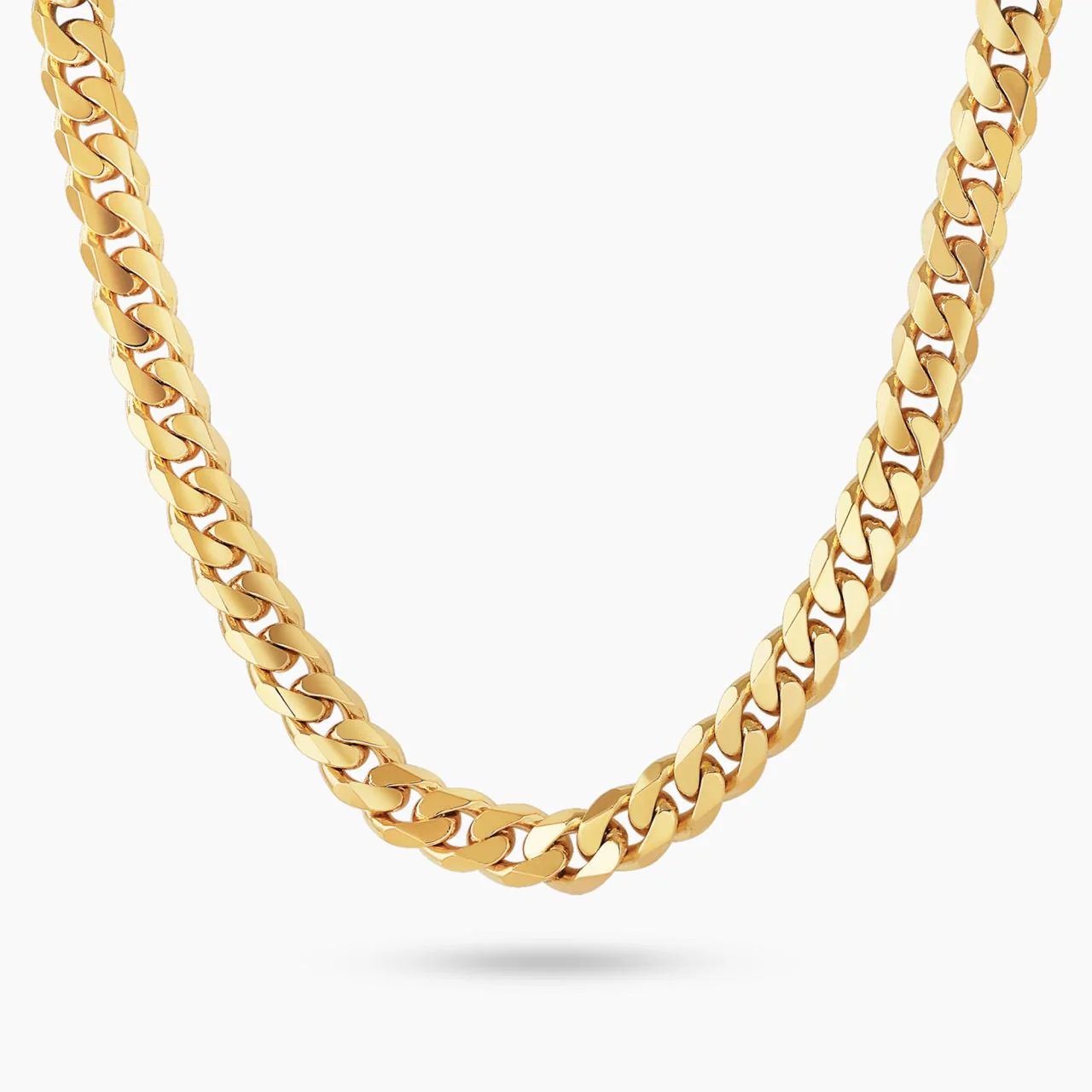 18ct yellow gold 60cm solid flat curb link chain