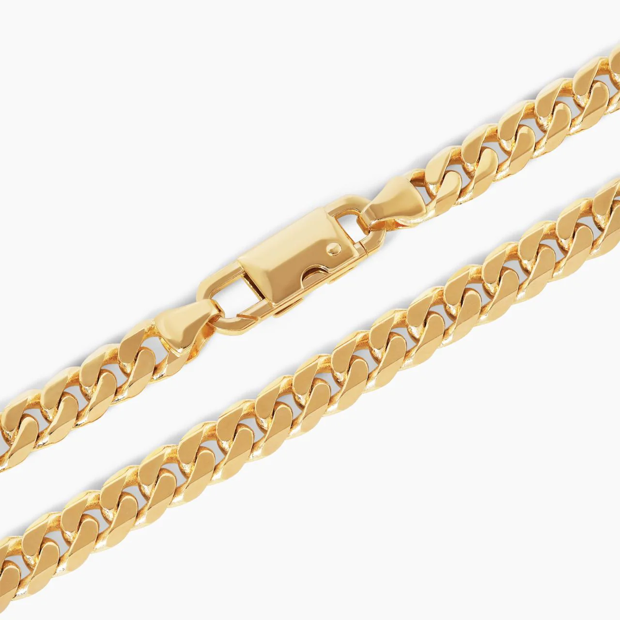 18ct yellow gold 60cm solid flat curb link chain with parrot clasp - Image 4