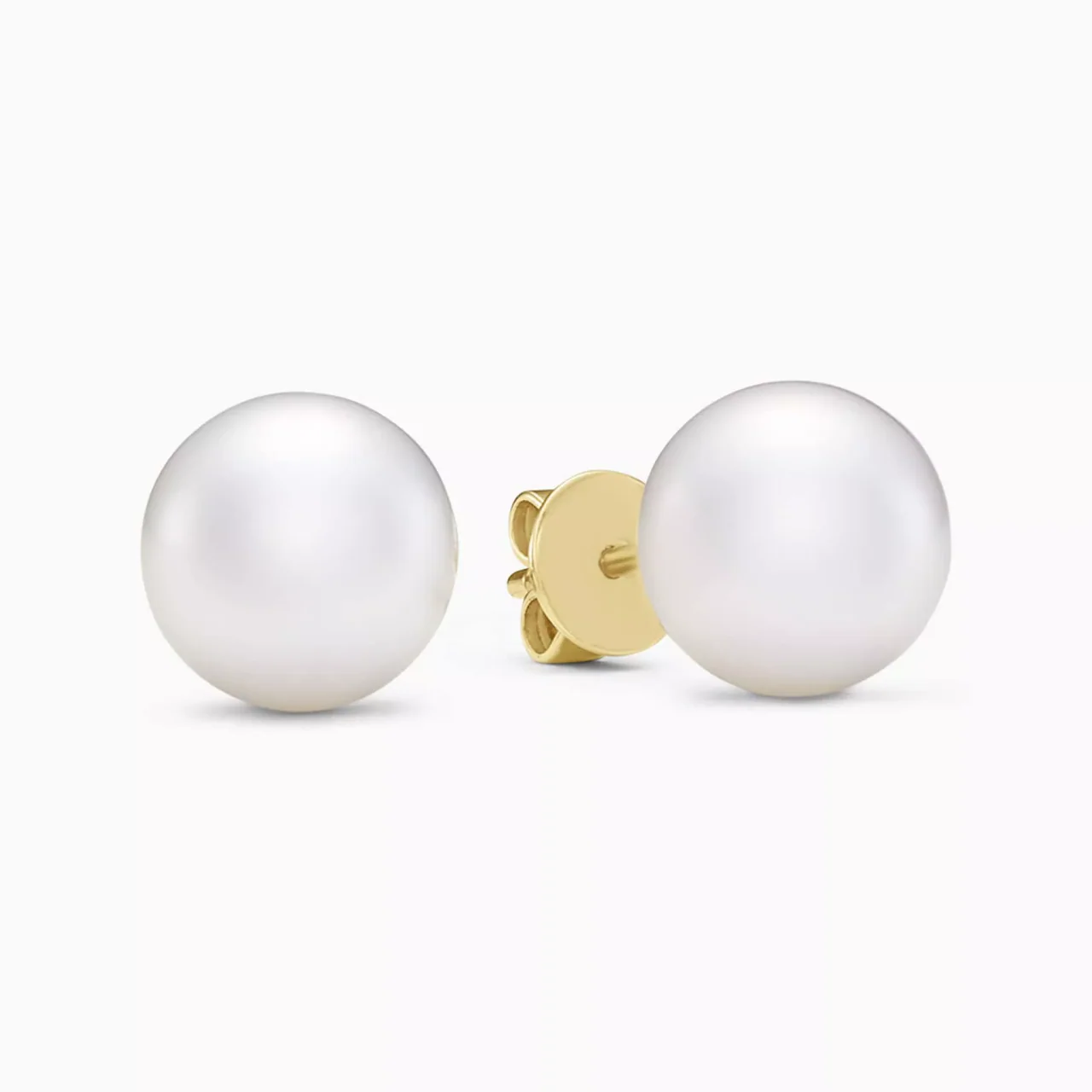 18ct yellow gold 9.3mm South Sea pearl stud earrings