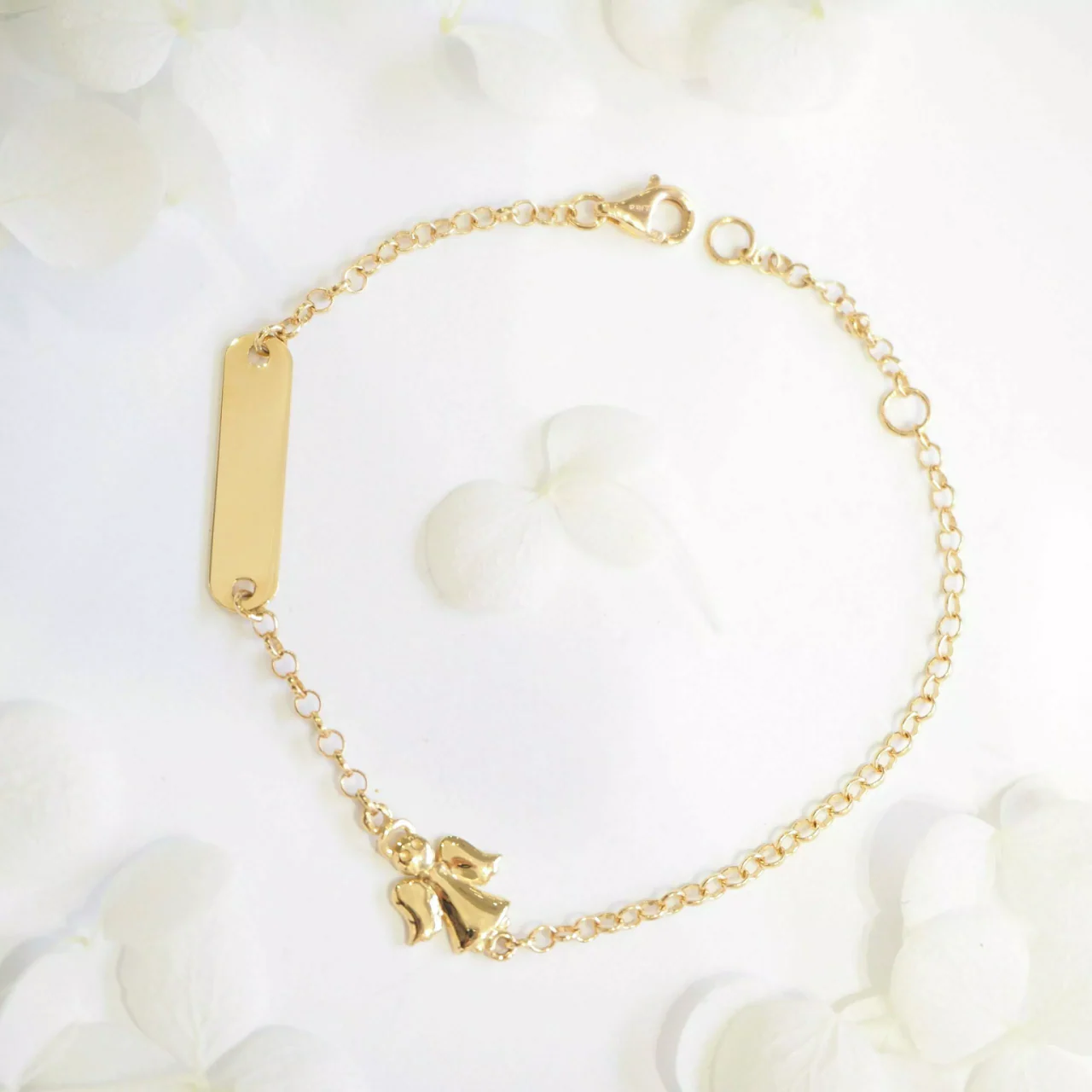 18ct yellow gold angel ID baby bracelet - Image 3