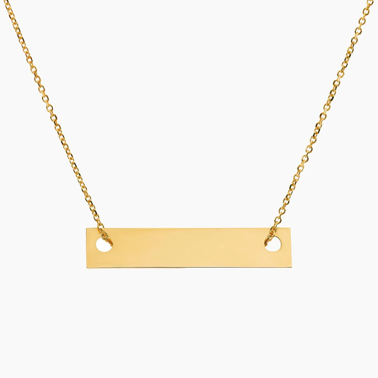 18ct yellow gold bar shape necklace