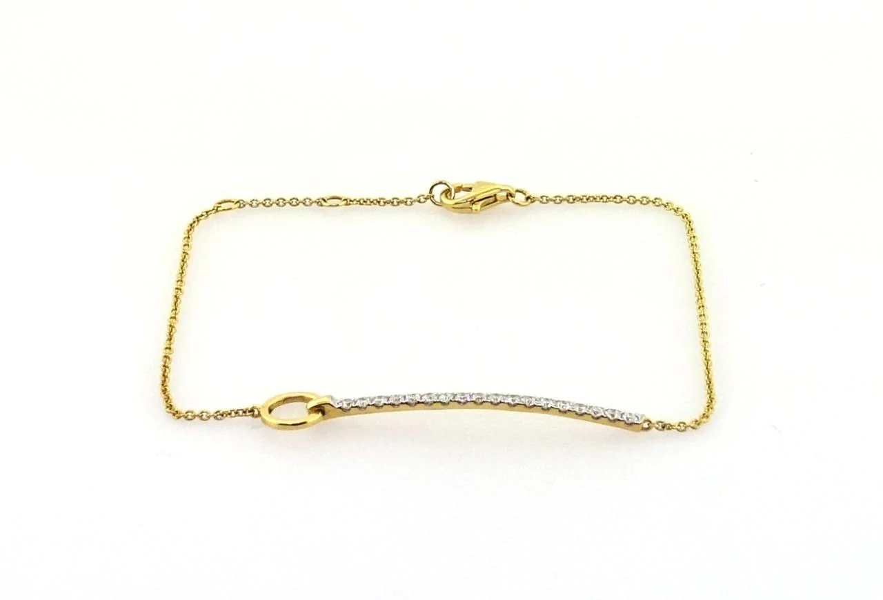18ct yellow gold 18=0.25ct diamond bar bracelet