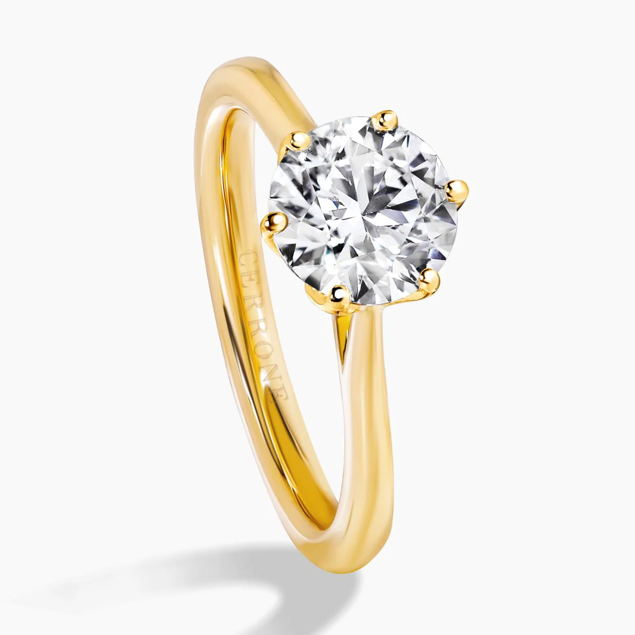18ct yellow gold diamond solitaire engagement ring in a six claw setting. GIA cert - Image 3