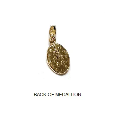 18ct yellow gold Extra Small “Miraculous” oval medal pendant - Image 3