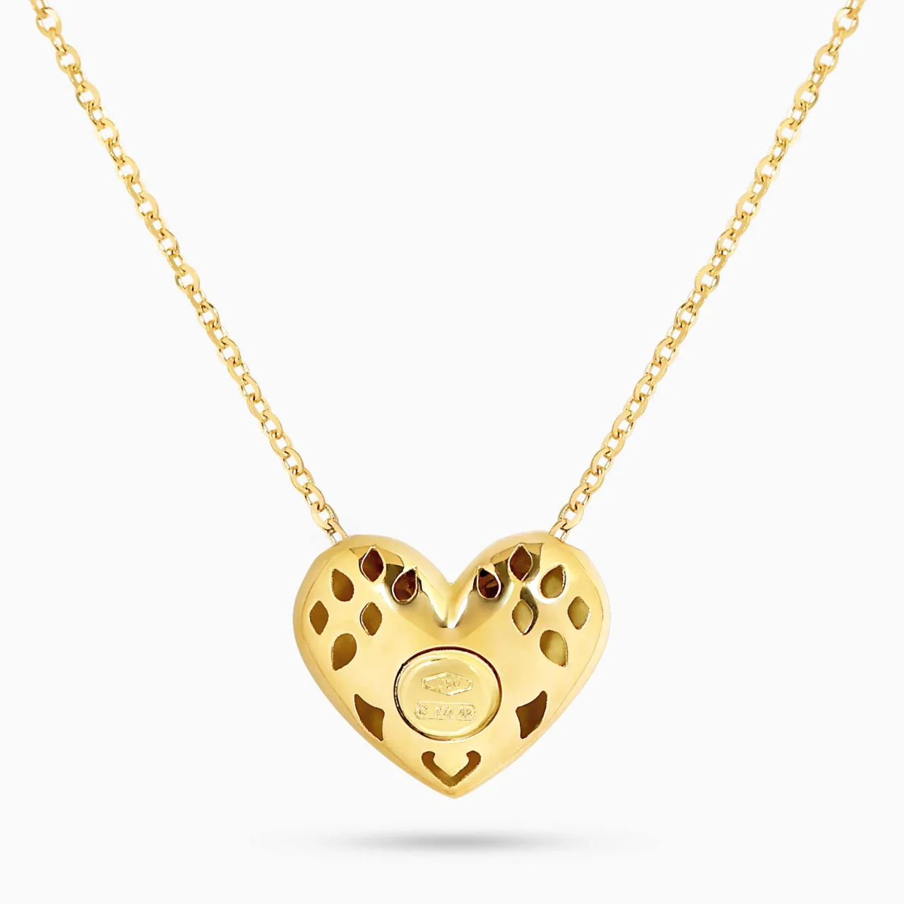 18ct yellow gold hollow heart necklace - Image 3