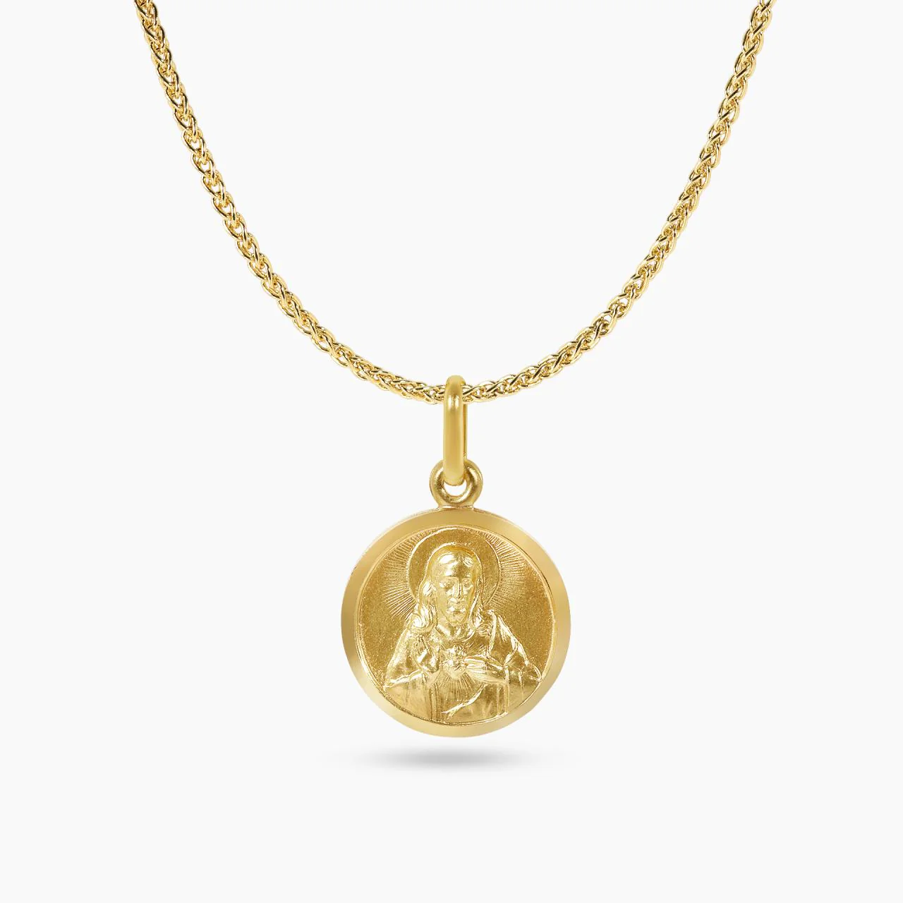 18ct yellow gold "Holy Heart" medallion 15mm - Image 3