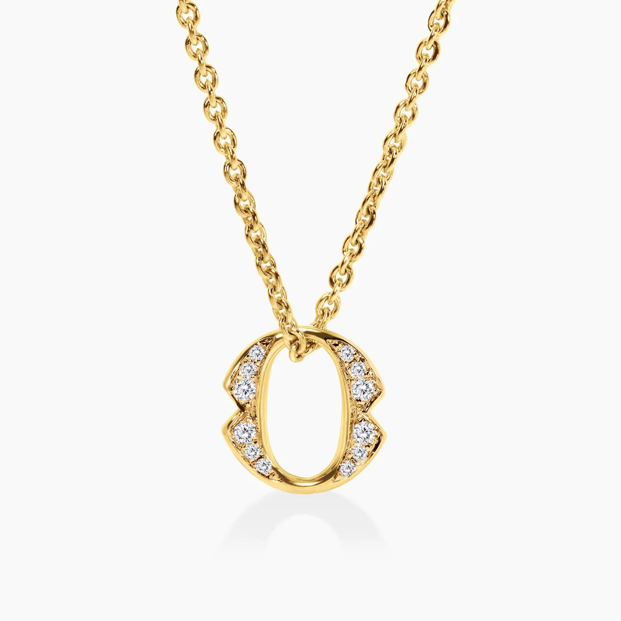 18ct Yellow Gold large diamond ‘O’ necklace from the Iconica Collection