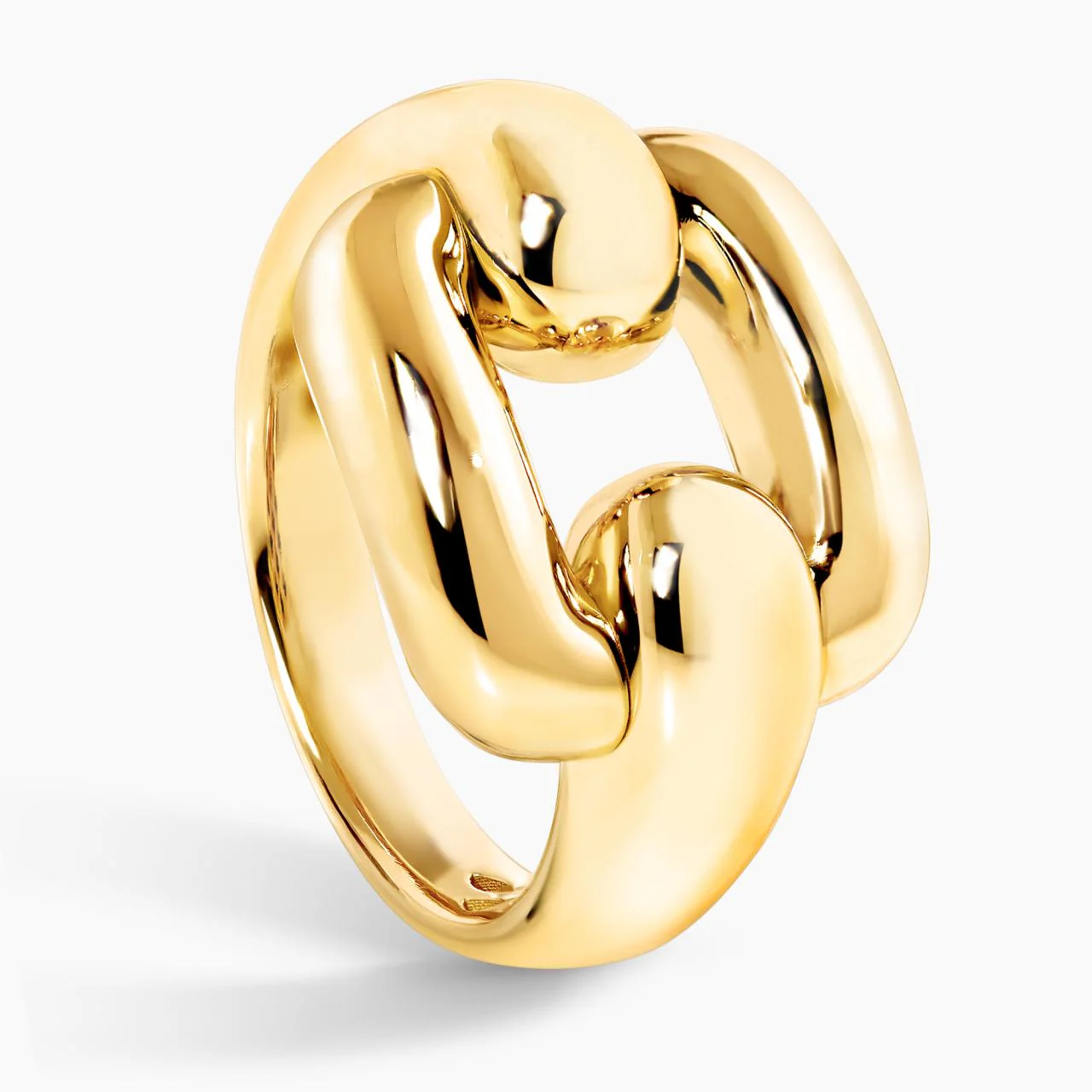 18ct yellow gold link design ring - Image 2