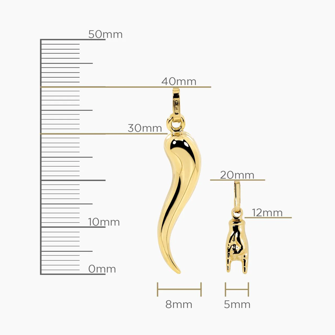18ct yellow gold “Mano Cornuto” pendant - Image 3
