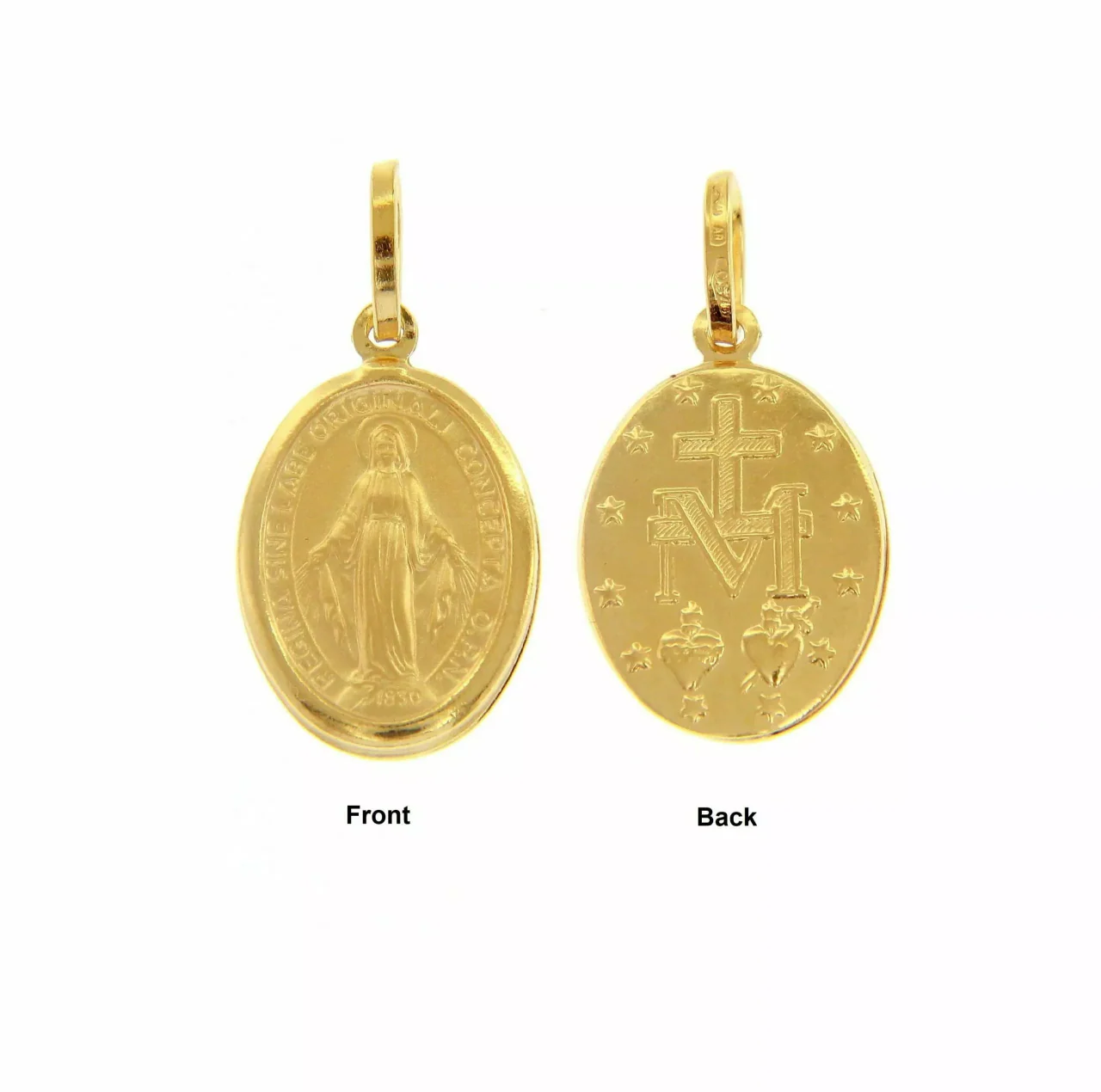 18ct yellow gold miraculous religious medal 2.5cm - Image 2