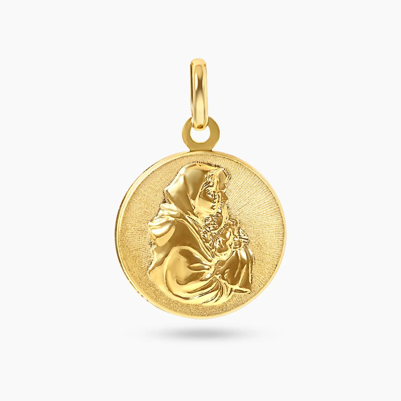 18ct yellow gold "Mother Mary" medal. 18mm