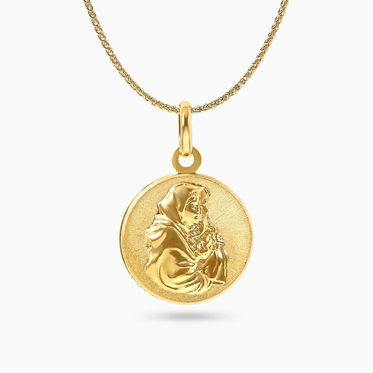 18ct yellow gold "Mother Mary" medal. 18mm - Image 2