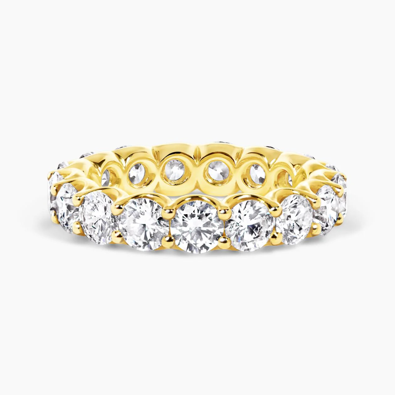 18ct yellow gold round brilliant cut diamond full circle ring