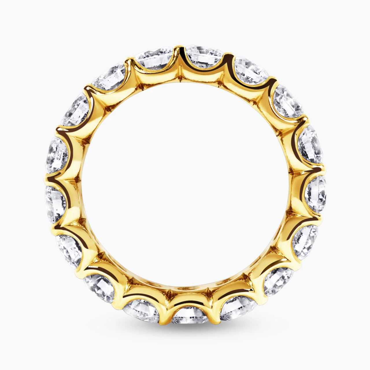 18ct yellow gold round brilliant cut diamond full circle ring - Image 2