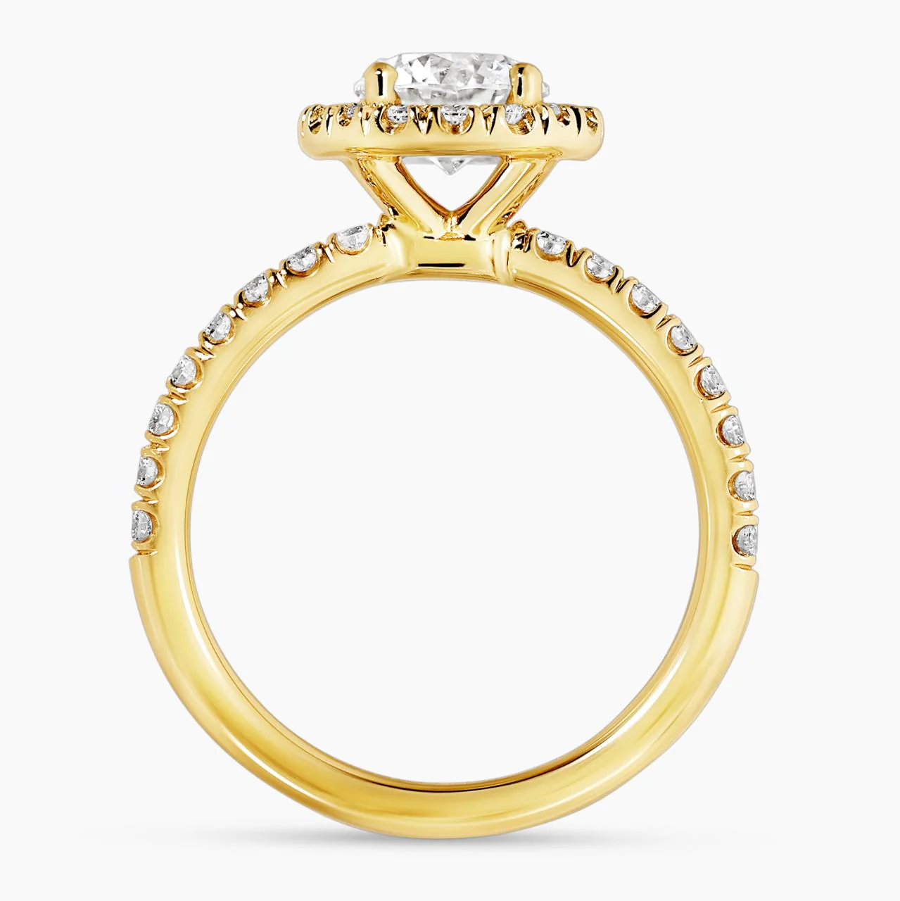 18ct yellow gold round brilliant cut diamond ring with halo. GIA Cert - Image 3
