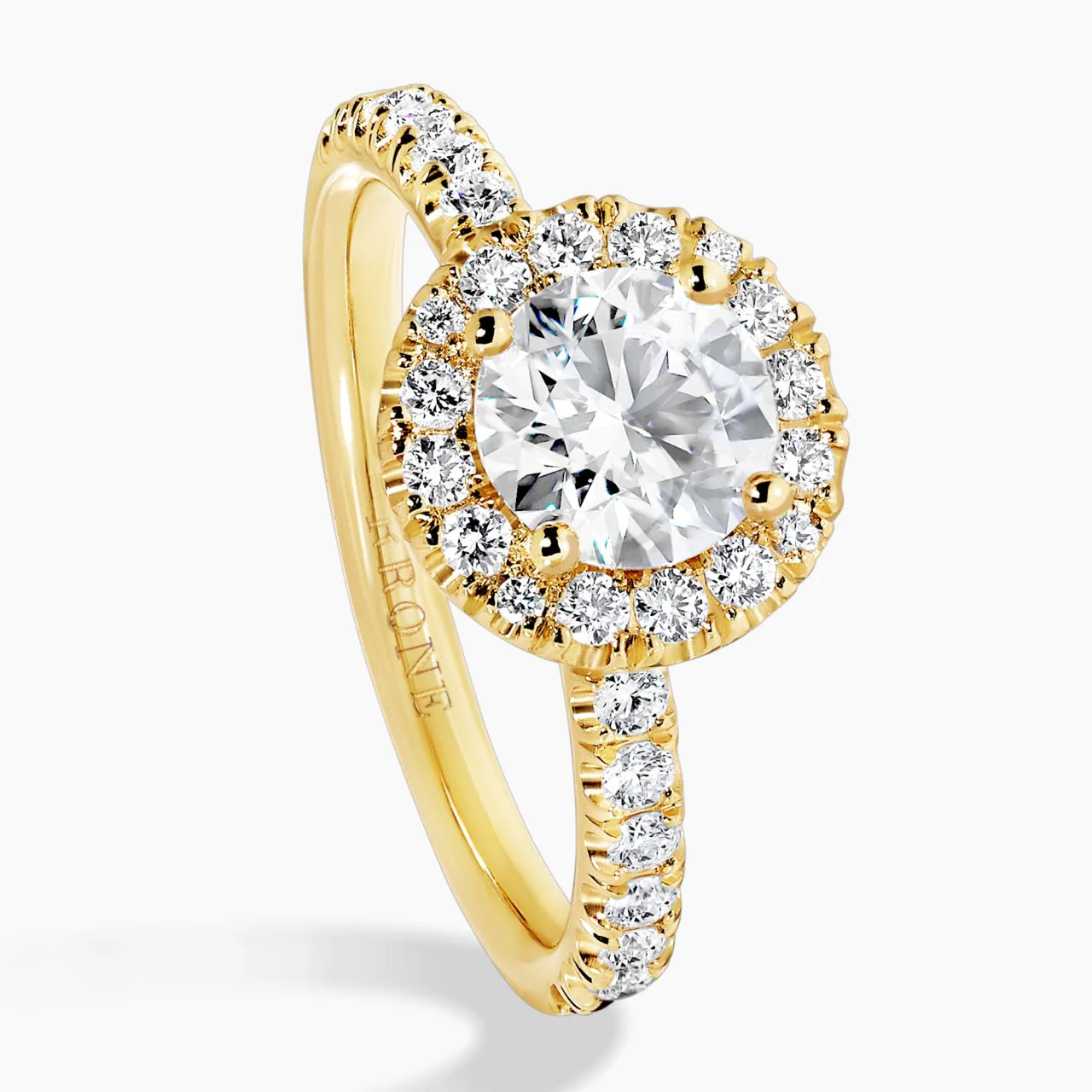 18ct yellow gold round brilliant cut diamond ring with halo. GIA Cert - Image 4