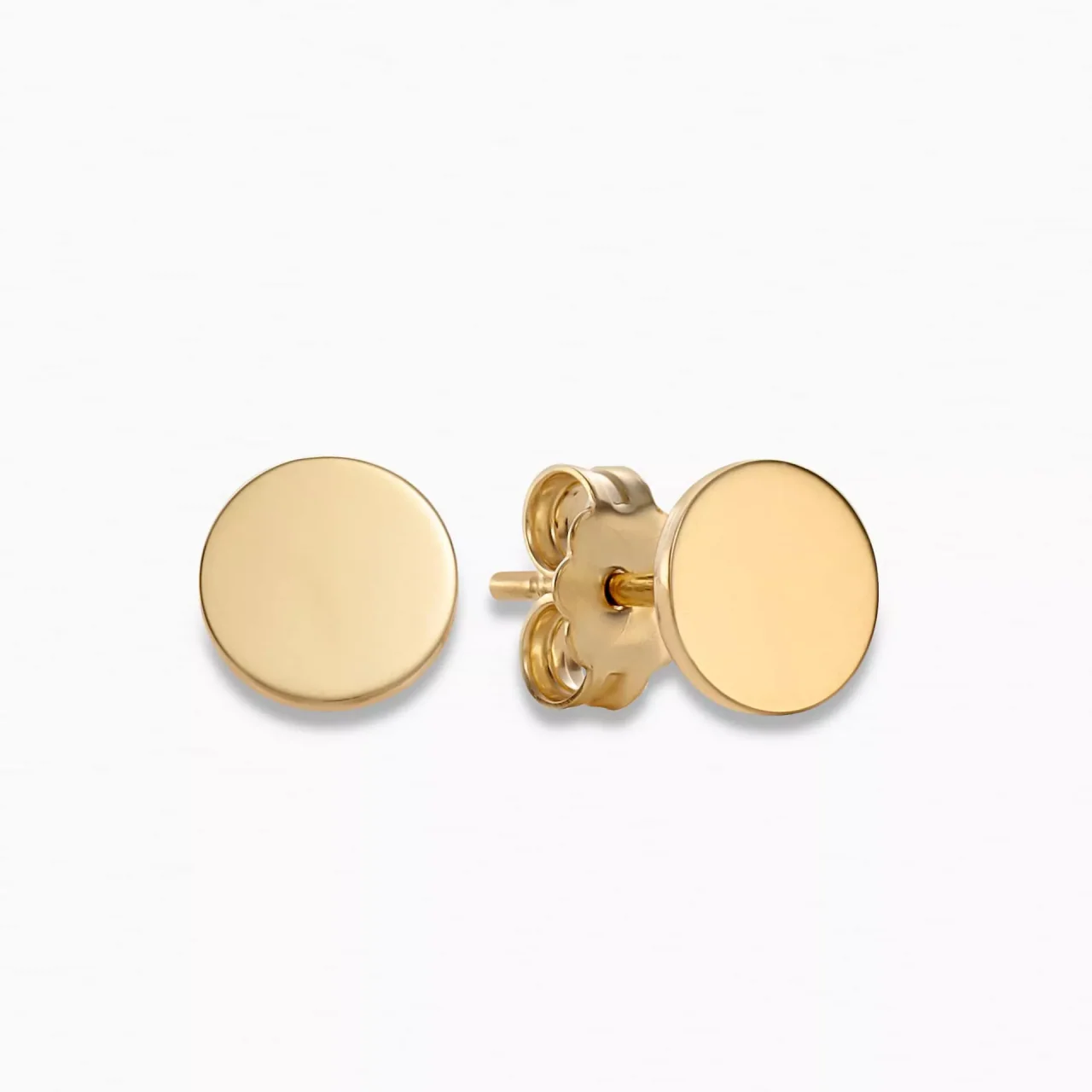 18ct yellow gold round stud earrings