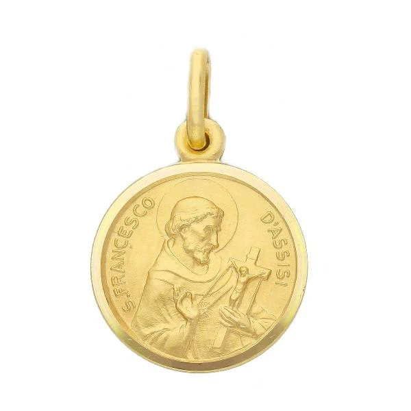 18ct yellow gold "St. Francis" 15mm medal