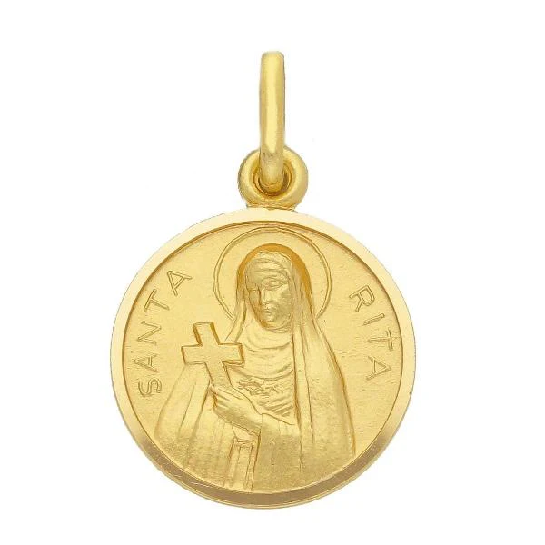 18ct yellow gold "St. Rita" 15mm medal