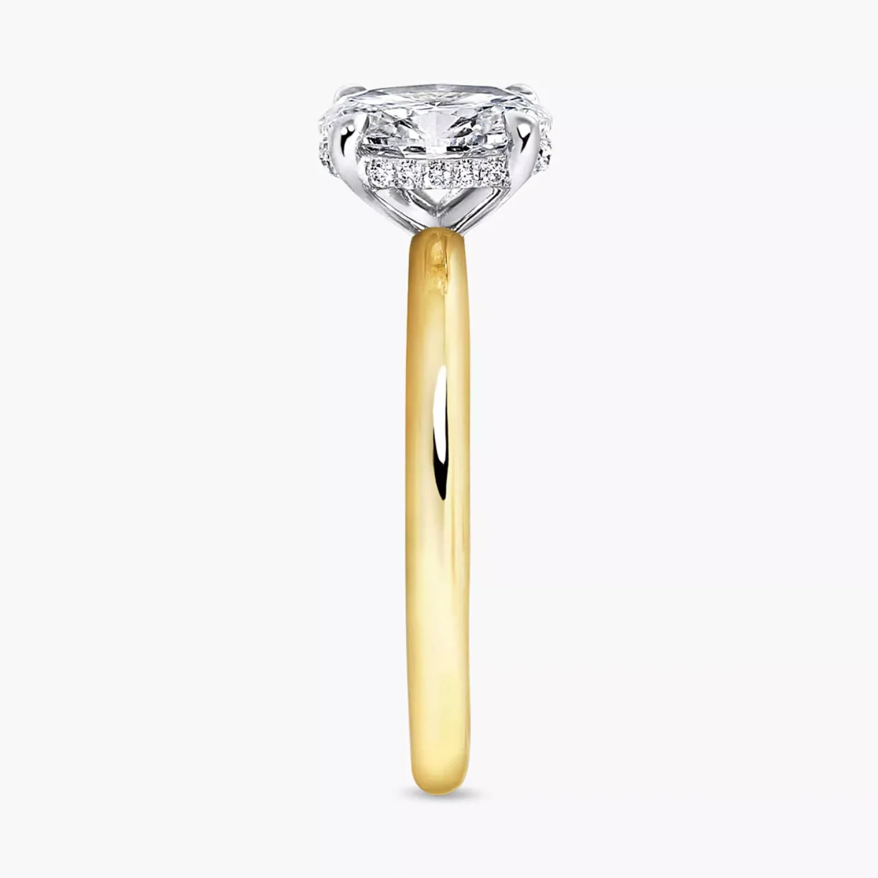 MILAN 18ct yellow and white gold 1.51ct D VS2 oval diamond hidden halo engagement ring - Image 3