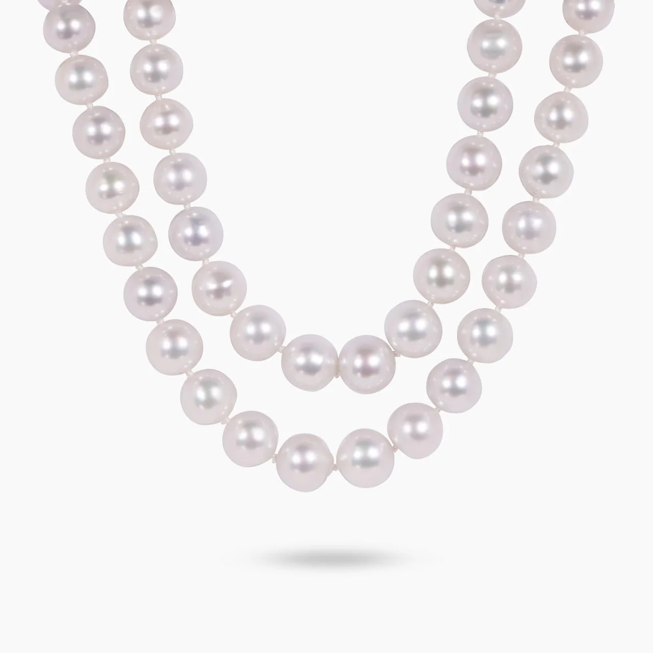 Two rows of 9-12mm south sea pearls necklace ended with 18ct white gold round brilliant cut diamonds clasp from the Carmela Cerrone Collection - Image 4