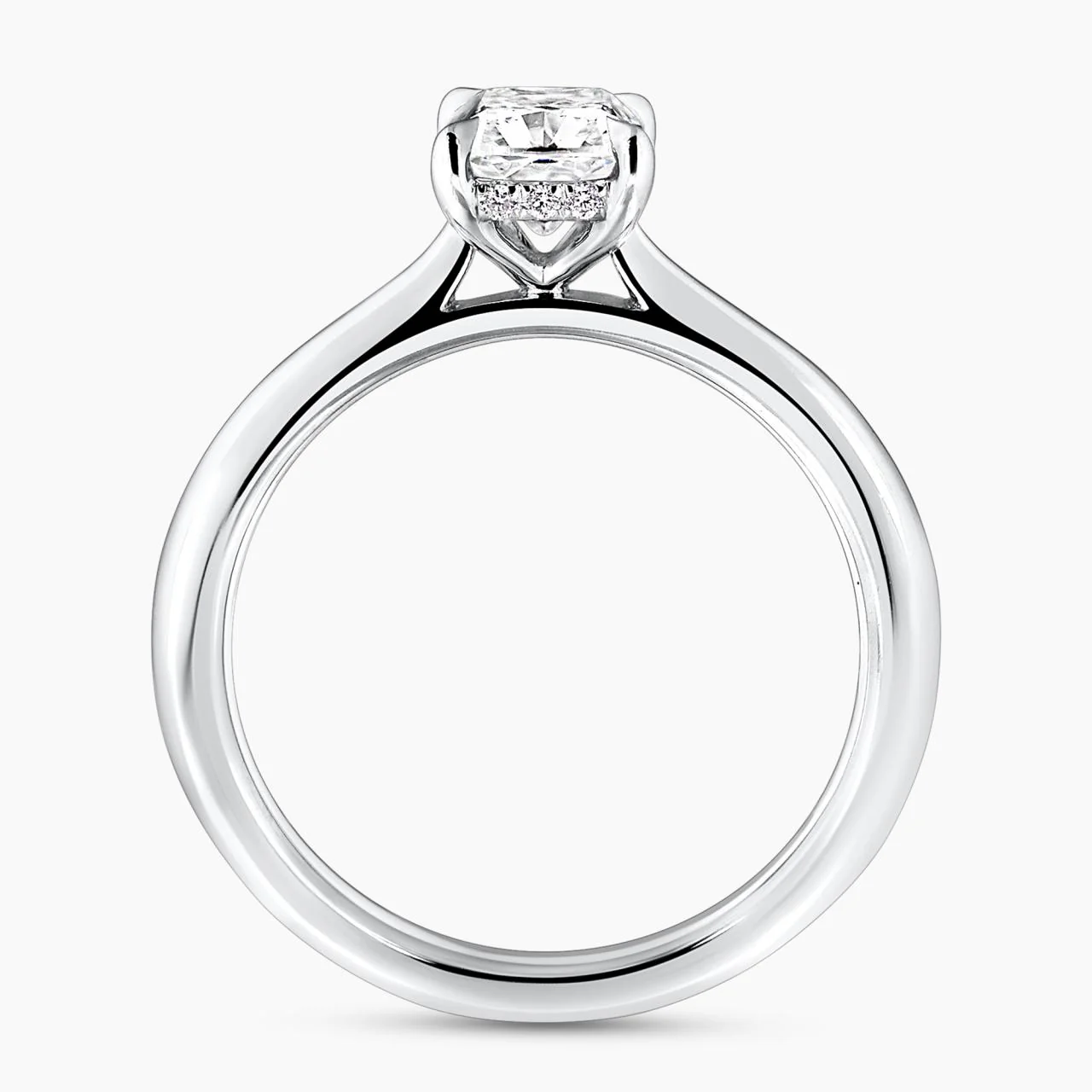 18ct white gold 0.80ct cushion cut diamond and 12=0.05ct round brilliant cut diamonds engagement ring with hidden halo GIA Cert - Image 4