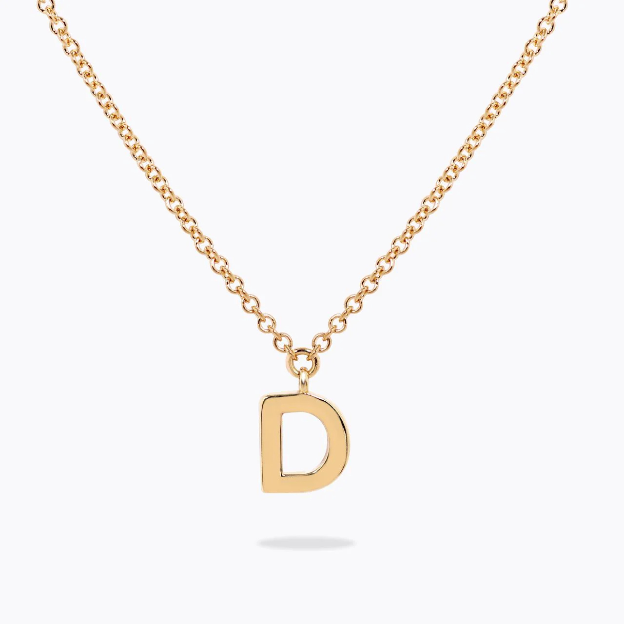 18ct yellow gold initial "D" necklace