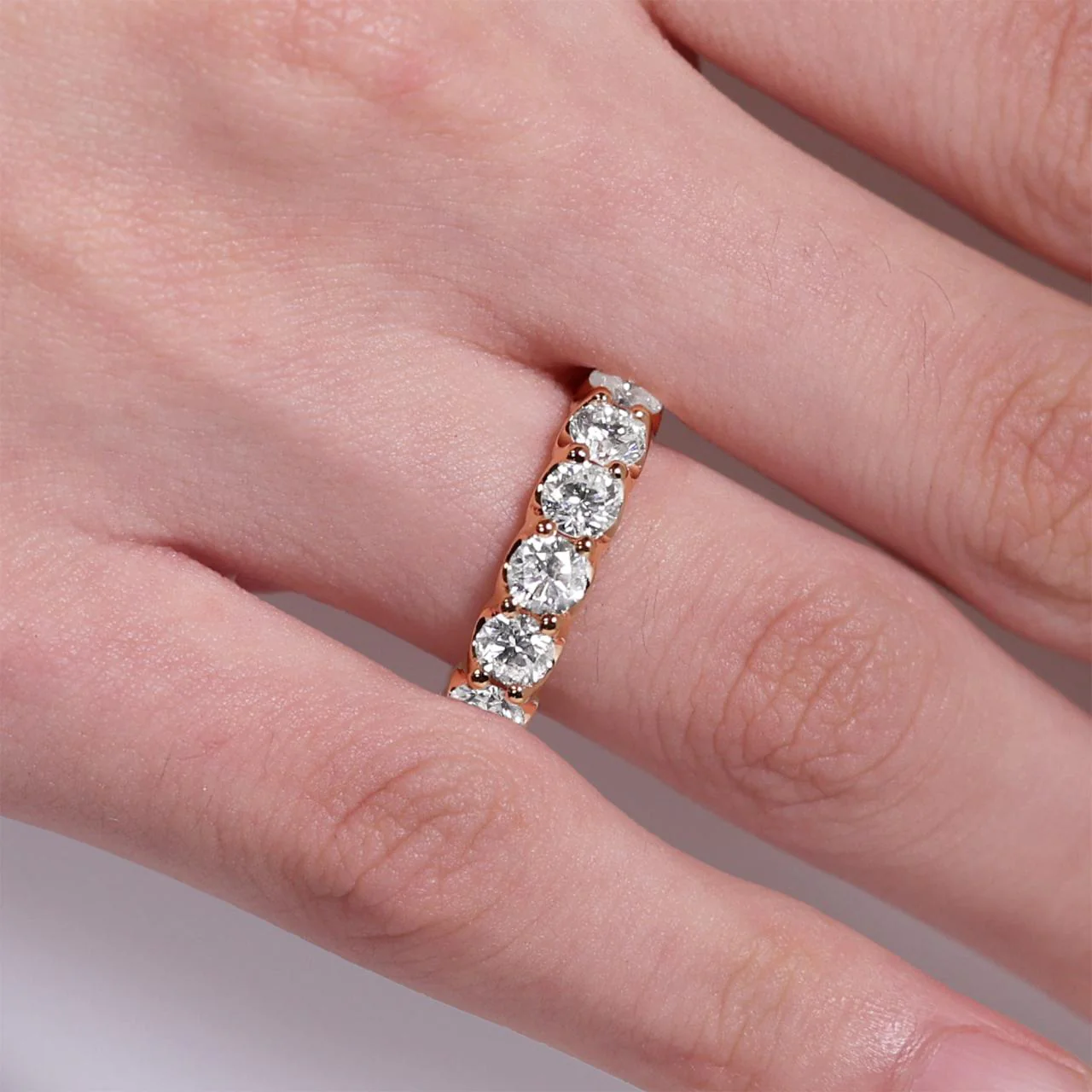 18ct rose gold LAB Grown Round Brilliant cut diamond ring - Image 3