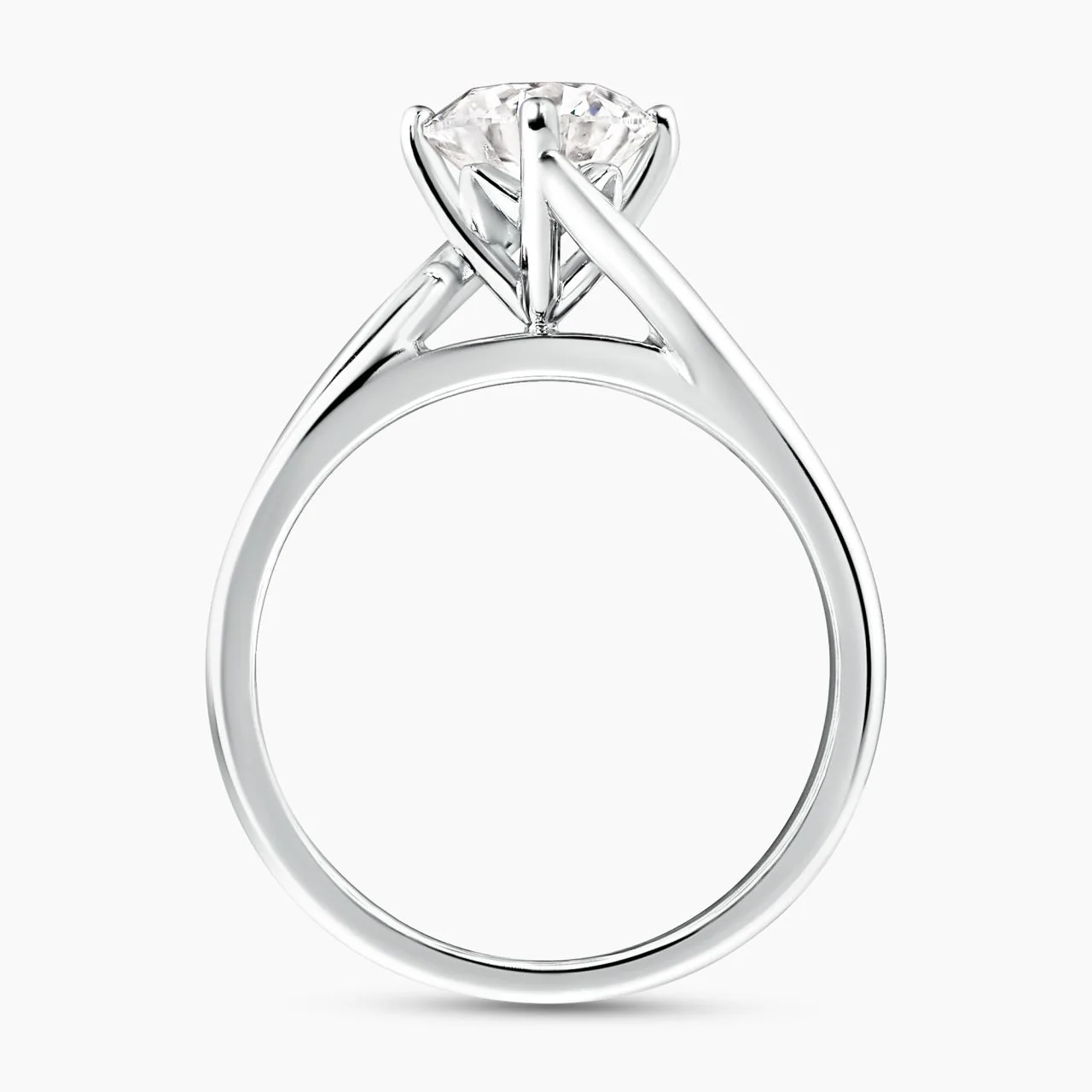 AMALFI 18ct white gold 1.20ct round brilliant cut diamond solitaire twist ring - Image 2