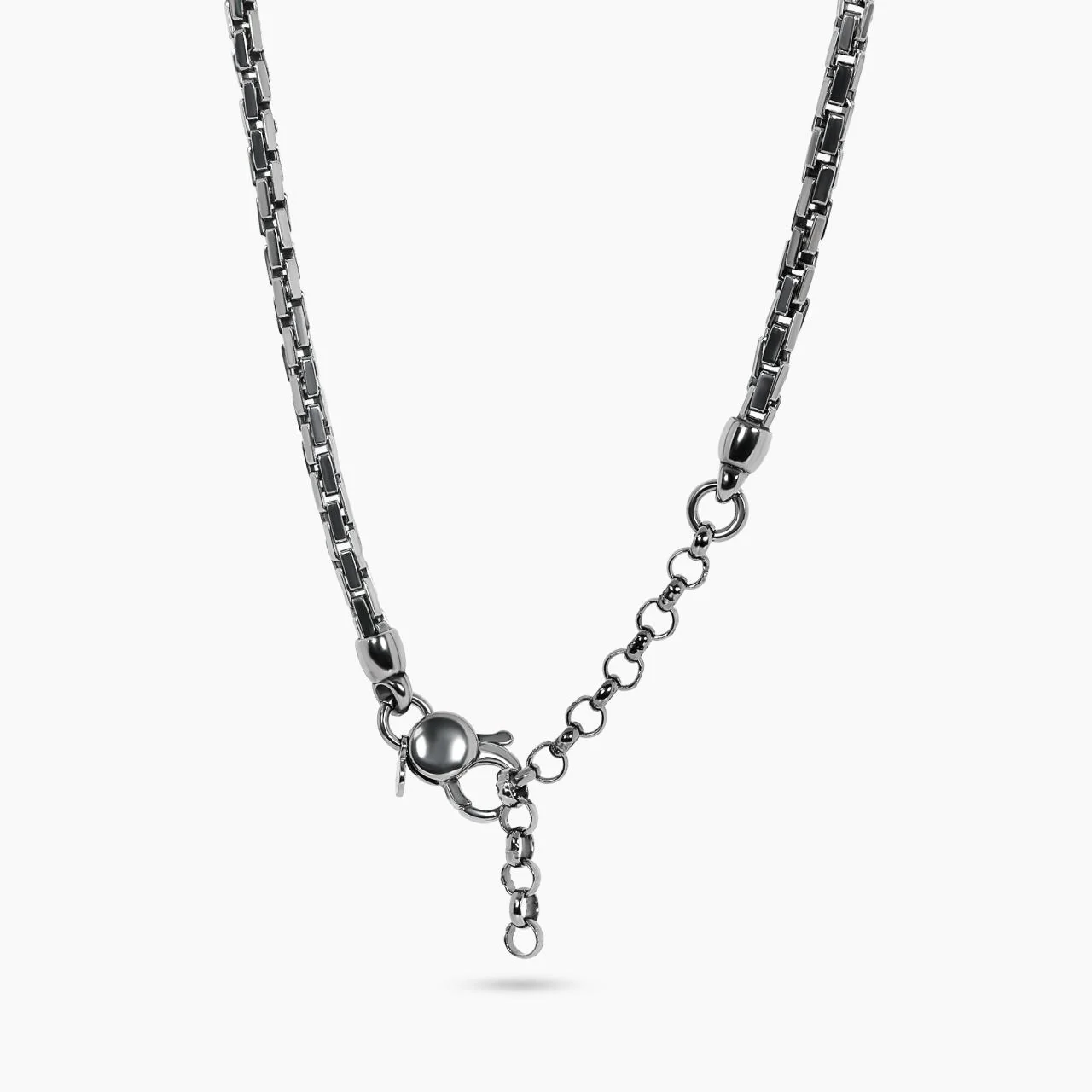Bicolour (Black Rhodium/ Rose gold) plated silver chain 55cm - Image 3