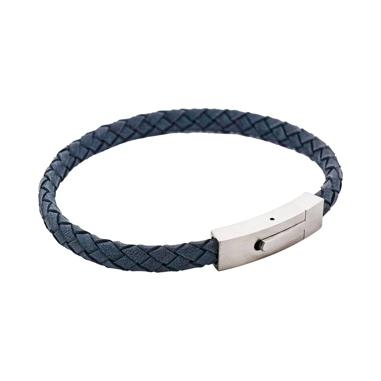 Braided Suede & Steel Calabria Bracelet ocean blue - Image 4