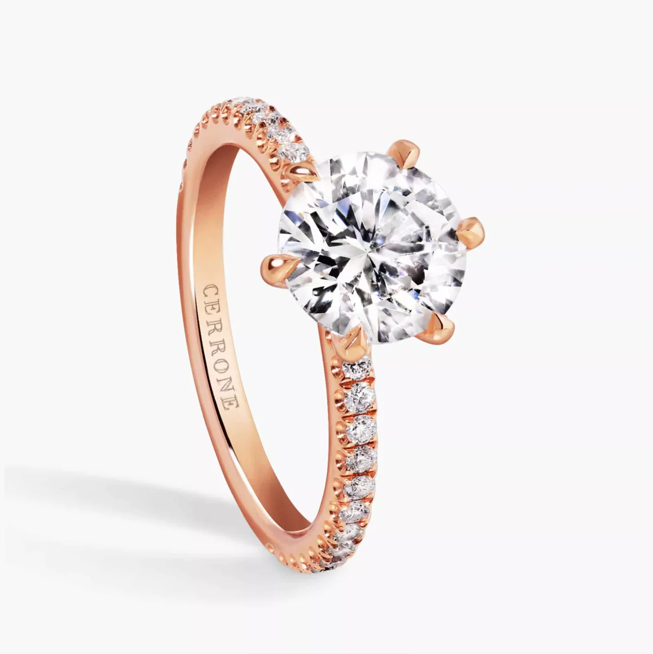 CAPRI DIA 18ct rose gold 2.01ct FSI2 round brilliant cut diamond engagement ring - Image 4