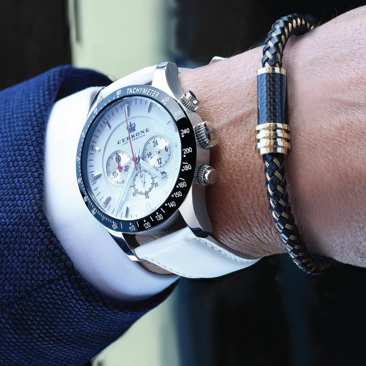 Cerrone 50th Anniversary chronograph ‘bianco’ watch - Image 2