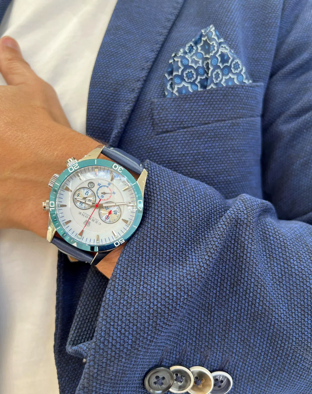 Cerrone 50th Anniversary chronograph ‘blu’ watch - Image 4