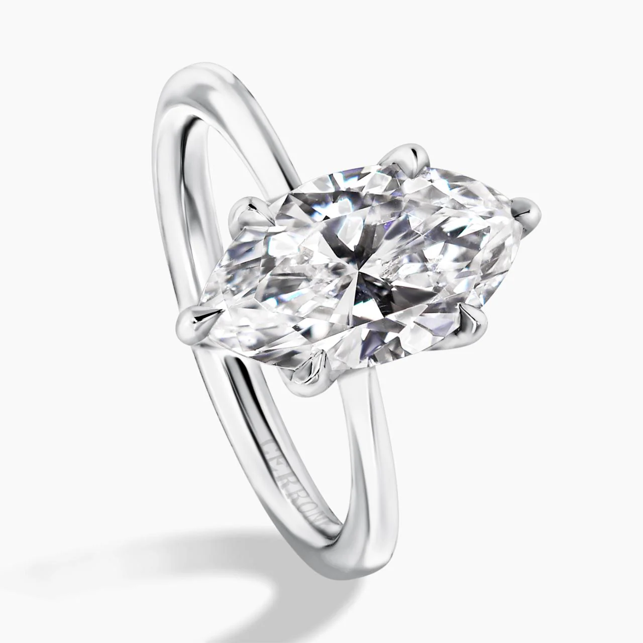 CORTINA - 18ct white gold 2.60ct E SI1 marquise cut solitaire diamond ring - Image 3
