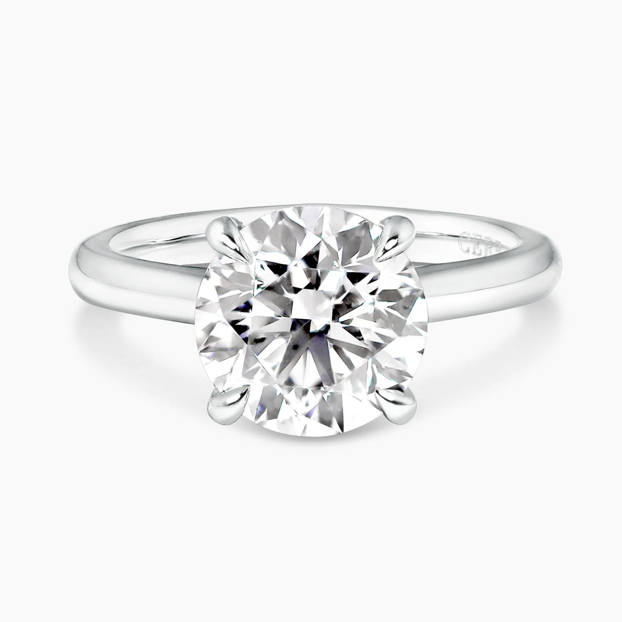 MILAN Up swept 18ct white gold lab grown and mined diamond hidden halo engagement ring