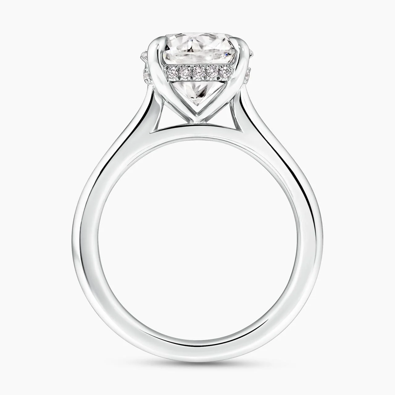 MILAN Up swept 18ct white gold lab grown and mined diamond hidden halo engagement ring - Image 3