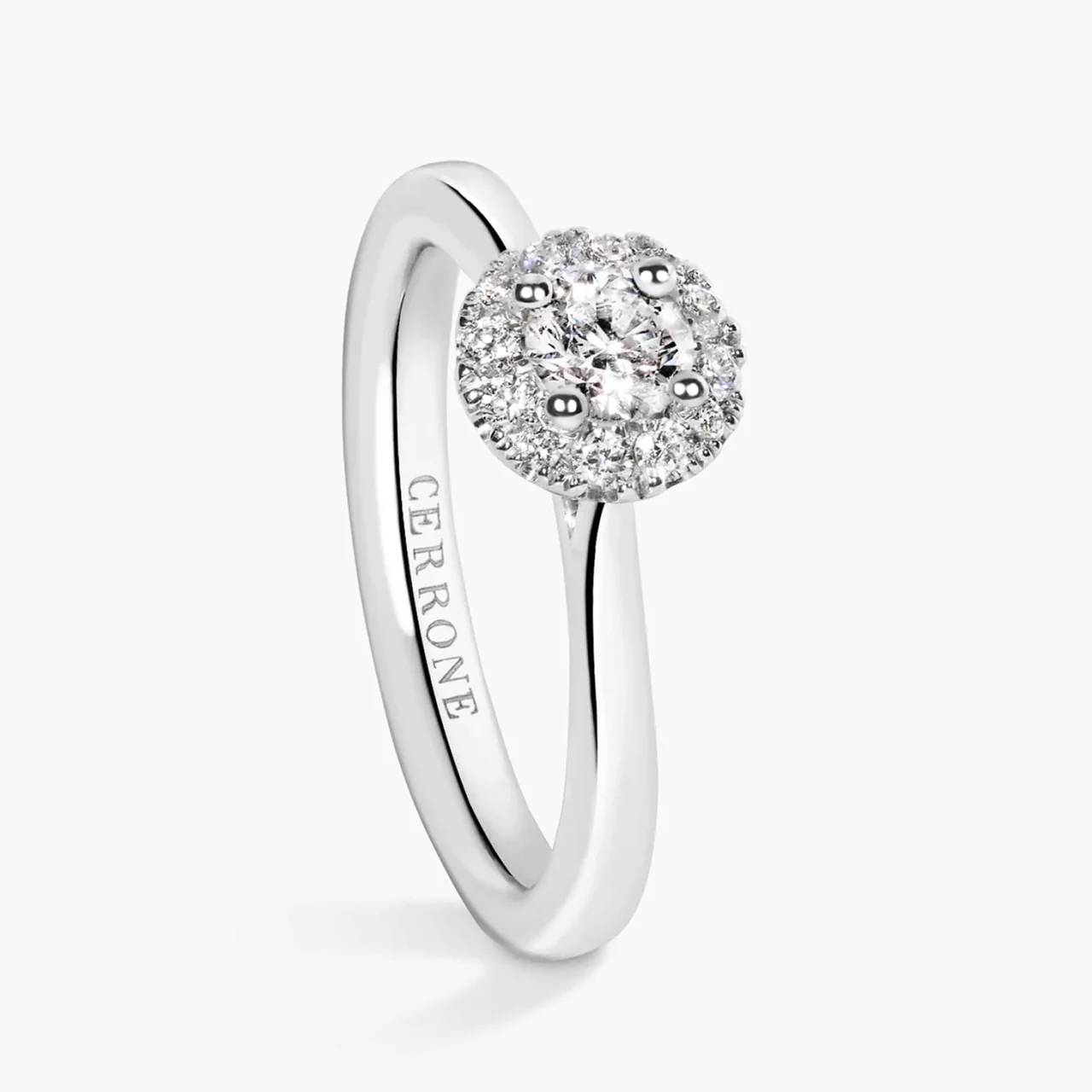 Platinum 0.30ct G SI1 round brilliant cut diamond halo ring - Image 2