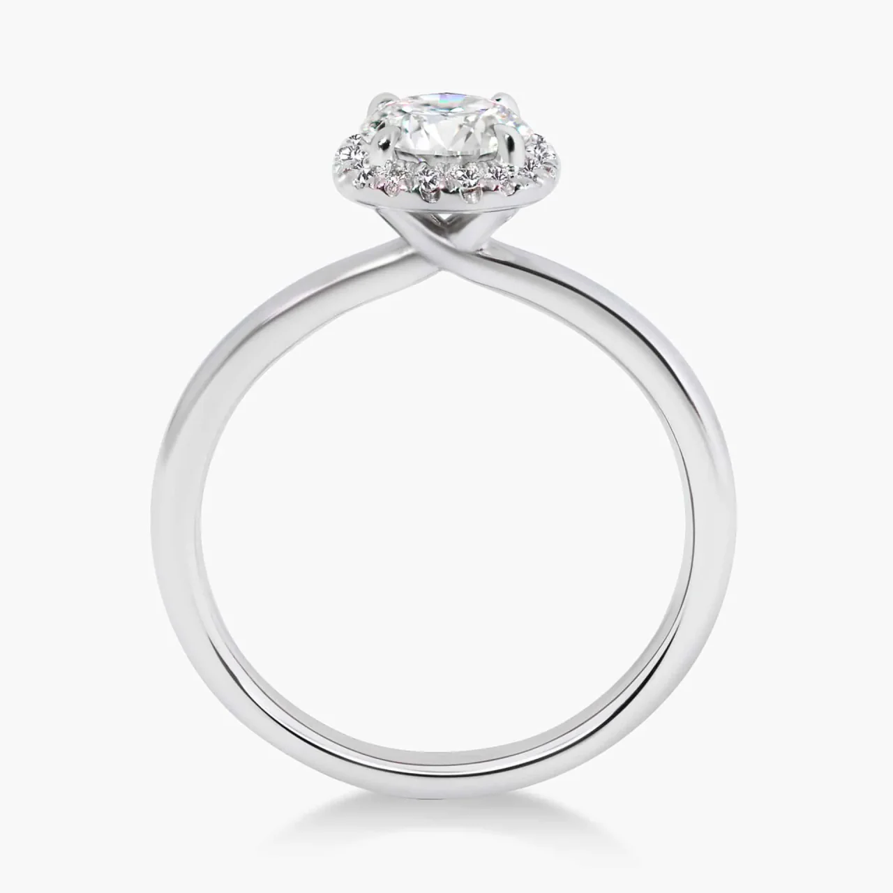 Platinum 0.70ct G SI2 round brilliant cut diamond halo engagement ring - Image 3