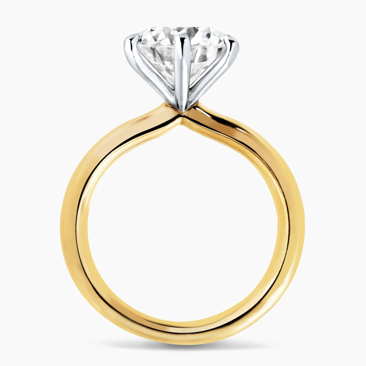POSITANO 18ct yellow and white gold 3.20ct D VVS2 round brilliant cut LAB Grown diamond six claw solitaire engagement ring - Image 3