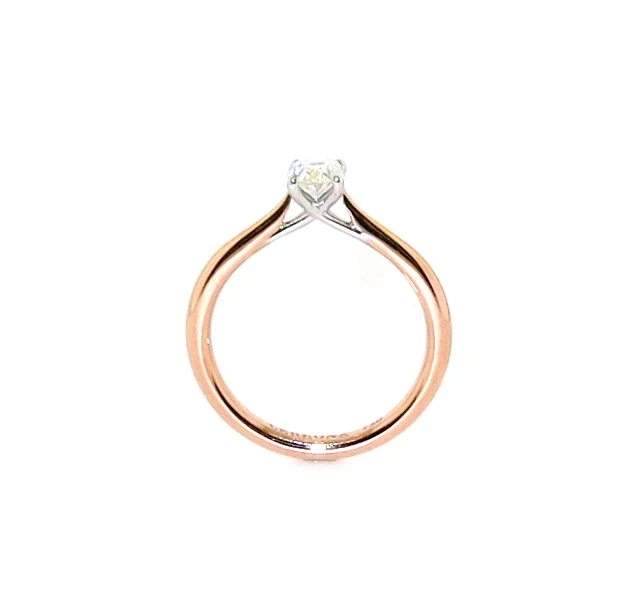 PUGLIA 18ct rose and white gold oval brilliant cut diamond cross over underail engagement ring - Image 3