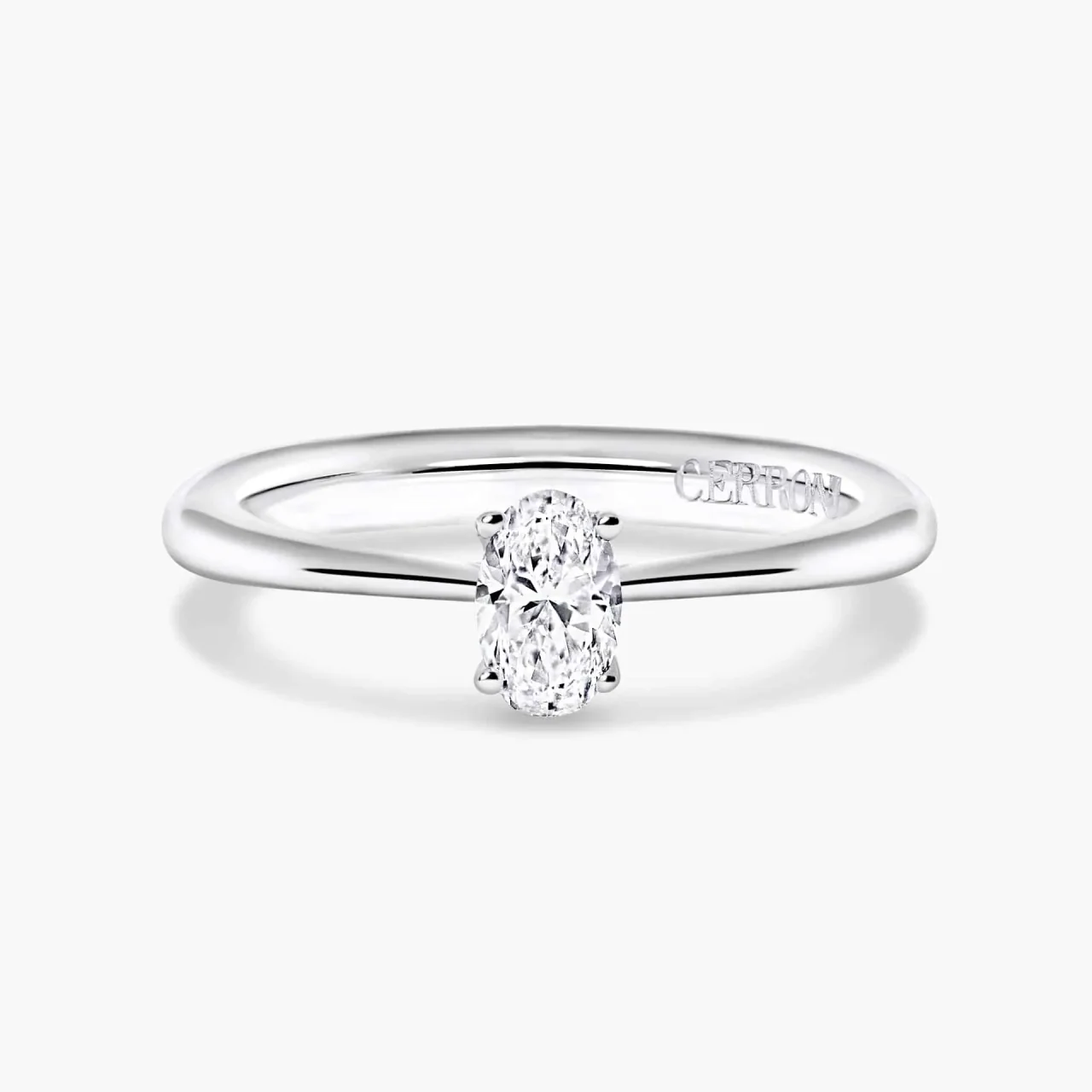 PUGLIA 18ct white gold 0.30ct F VS2 oval diamond solitaire ring