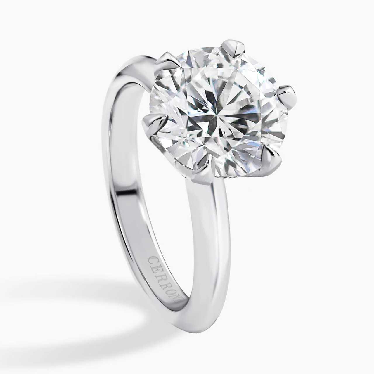 ROME 18ct white gold 3.07ct Round brilliant cut LAB Grown diamond solitaire engagement ring