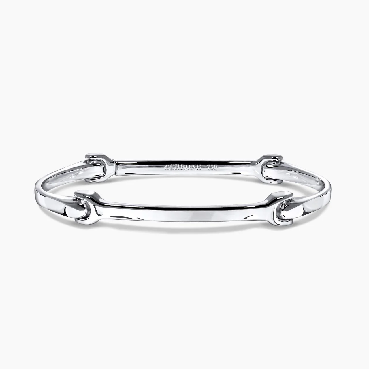 SENSI 18ct white gold gents dog bone bracelet
