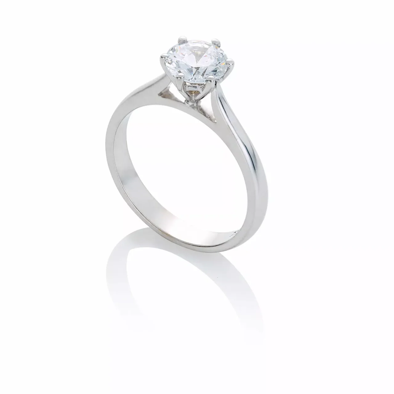 SIENA 18ct white gold round solitaire diamond engagement ring six claw setting - Image 2