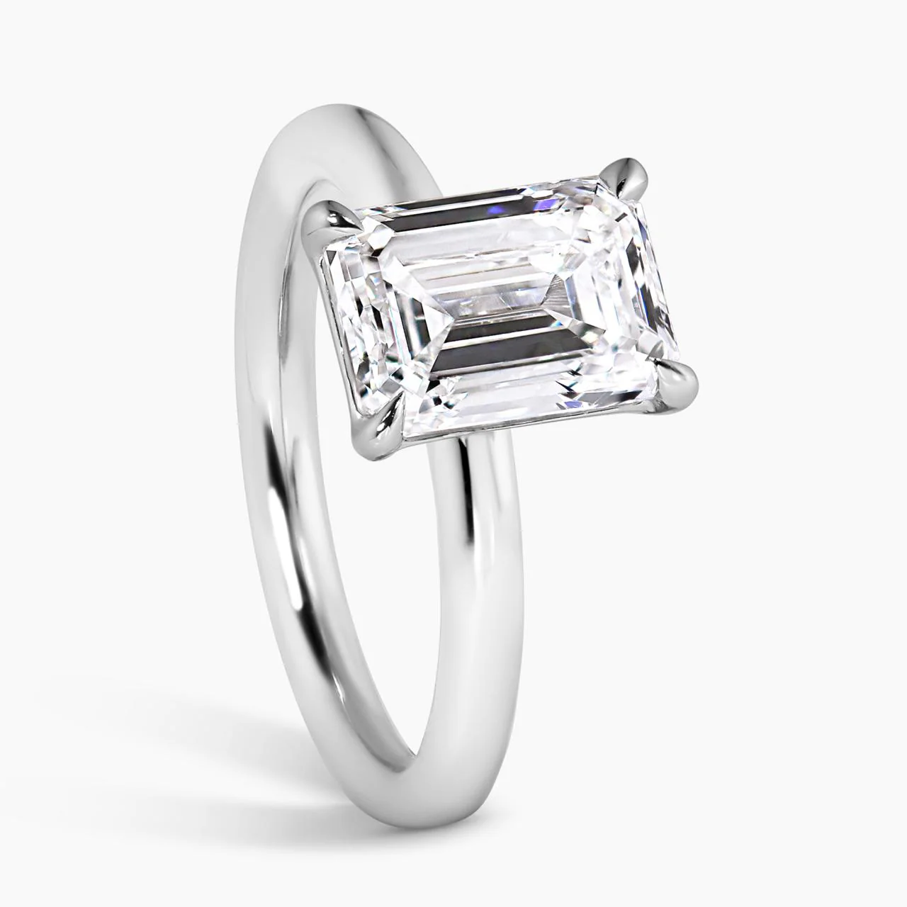 TIVOLI 18ct white gold 1.24ct emerald cut diamond solitaire engagement ring in a four claw setting - Image 2